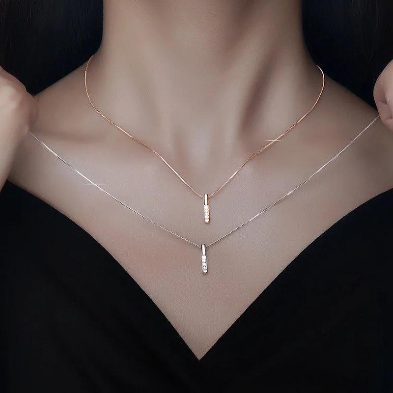 Geometric 925 Sterling Silver Necklace for Women