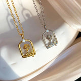 925 Silver Rose Flower Necklace for Women