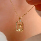 925 Silver Rose Flower Necklace for Women