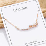 925 Silver Smile Necklace Bow Choker Hipster