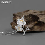 925 Silver Cherry Blossom Flower Pendant for Women