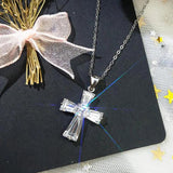 Rectangle Cross Necklace Zircon Collar Chain Girl Gift