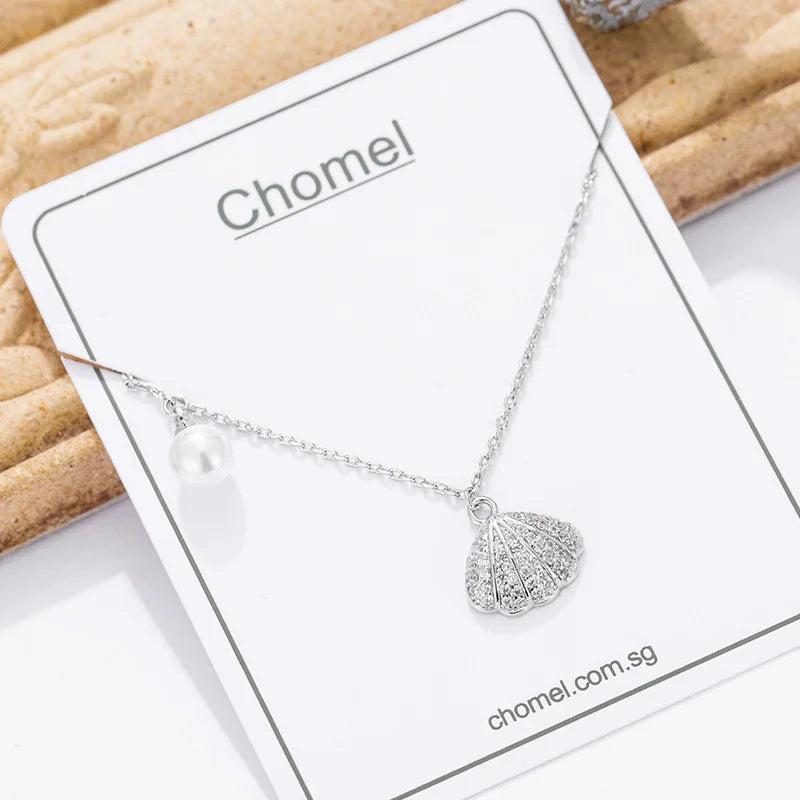 Starfish Shell Necklace 925 Sterling Silver Couple Lover For Women Fine Jewelry