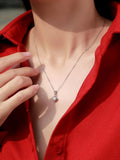 LAYA 925 Silver 0.5ct Moissanite Clavicle Chain Pendant Necklace