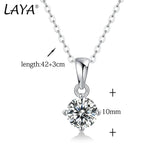 LAYA 925 Silver 0.5ct Moissanite Clavicle Chain Pendant Necklace