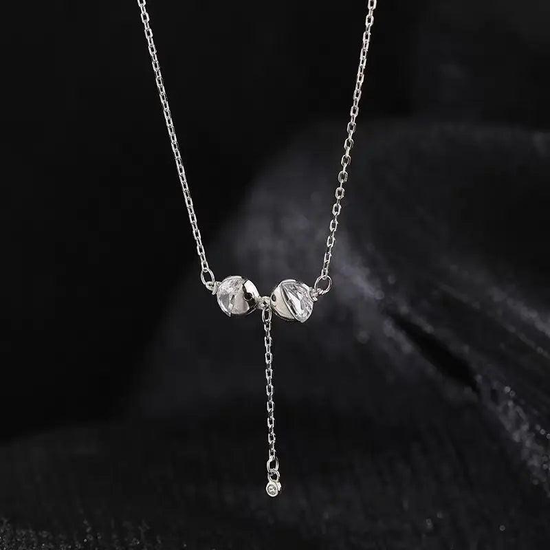 Sterling Silver Fish Tide Pendant Clavicle Chain Necklace