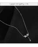 Sterling Silver Fish Tide Pendant Clavicle Chain Necklace