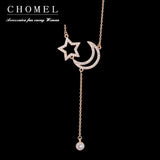 Star Moon 925 Silver Choker Necklace For Women