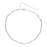 925 Sterling Silver Square Link Chain Necklace for Women