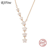 925 Silver Seven Star Necklace Choker for Women