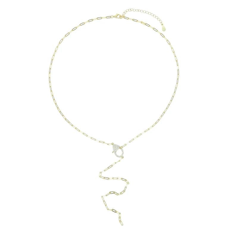 925 Sterling Silver Clear Cz Paved Lobster Charm Choker Necklace