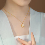 925 Silver Necklace Natural Jade Pendant Retro Style