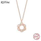 925 Silver Camellia Necklace Pendant For Women