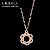 925 Silver Camellia Necklace Pendant For Women
