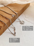 Silver Necklace Clavicle Chain Hip Hop Retro Sweater Chain Boys Girls