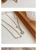 Silver Necklace Clavicle Chain Hip Hop Retro Sweater Chain Boys Girls