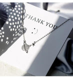 S925 Sterling Silver Planet Necklace with Star Clavicle Chain