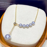 Freshwater Pearl Smile Necklace 18K Injection Gray Pearl Y Chain