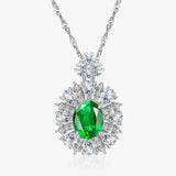 S925 Silver Necklace Turquoise Pendant Diamond Collarbone Chain
