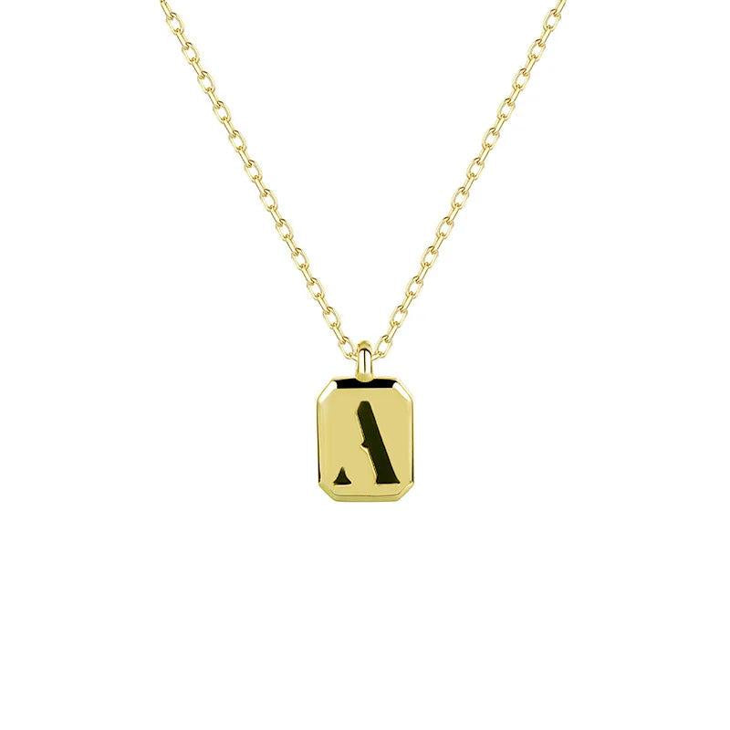 925 Silver Monogram Necklace Retro Hip Hop Pendant