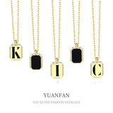 925 Silver Monogram Necklace Retro Hip Hop Pendant