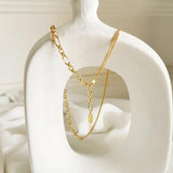 925 Silver Retro Stitching Chain Necklace Female Jewelry