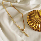 925 Silver Retro Stitching Chain Necklace Female Jewelry