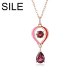 Red Garnet Water Drop Lantern Pendant 925 Sterling Silver Necklace