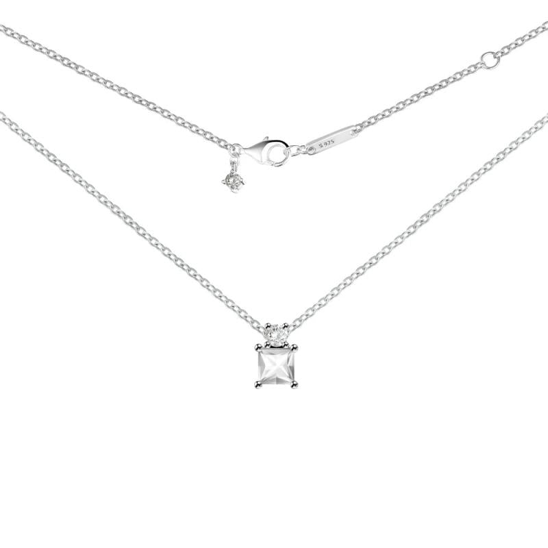Christmas Sparkling Necklace Sterling Silver Chain Woman Jewelry