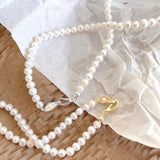 925 Silver Freshwater Pearl Bead Necklace Choker