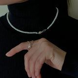 925 Silver Freshwater Pearl Bead Necklace Choker