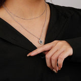 925 Silver Love Pendant Light Shell Beads Necklace Heart Women