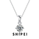 0.5CT/1CT Round Cut D Moissanite Pendant Necklace