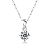 0.5CT/1CT Round Cut D Moissanite Pendant Necklace