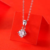0.5CT/1CT Round Cut D Moissanite Pendant Necklace