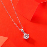 0.5CT/1CT Round Cut D Moissanite Pendant Necklace