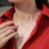 0.5CT/1CT Round Cut D Moissanite Pendant Necklace