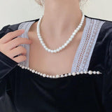 Pearl Necklace Collarbone Chain Short Choker Neck Chain Women's Summer