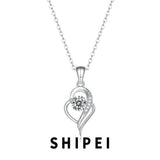 Heart Pendant Necklace 925 Sterling Silver Moissanite Diamond Jewelry
