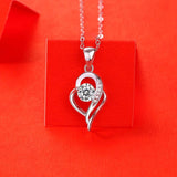 Heart Pendant Necklace 925 Sterling Silver Moissanite Diamond Jewelry
