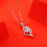 Heart Pendant Necklace 925 Sterling Silver Moissanite Diamond Jewelry