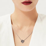 Heart Family Tree Collier Necklace 925 Sterling Silver Jewelry