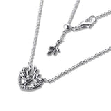 Heart Family Tree Collier Necklace 925 Sterling Silver Jewelry