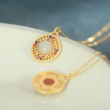 925 Silver Red Agate Hexagonal Diamond Necklace