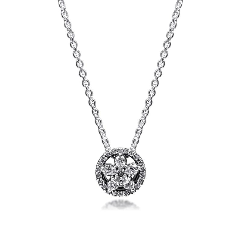 925 Sterling Silver Winter Snowflake Necklace