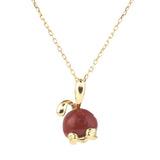 925 Silver Red Agate Rabbit Necklace for Women Wedding