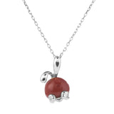 925 Silver Red Agate Rabbit Necklace for Women Wedding