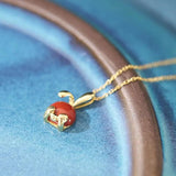 925 Silver Red Agate Rabbit Necklace for Women Wedding