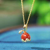925 Silver Red Agate Rabbit Necklace for Women Wedding