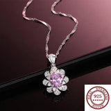 Sweet Ruby Pendant Necklace S925 Sterling Silver Jewelry
